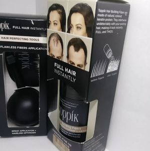 TOPPIK Hair Fibers & Applicator Lot Light Brown